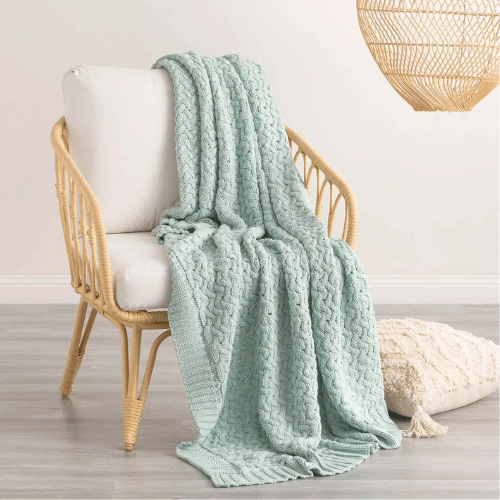 Lenni Luxurious 100% Cotton Knitted Throw