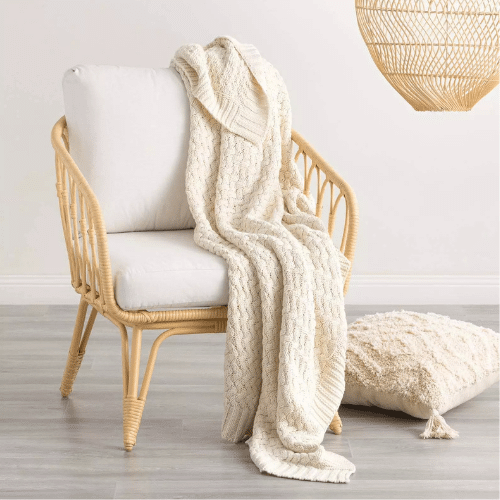 Lenni Luxurious 100% Cotton Knitted Throw