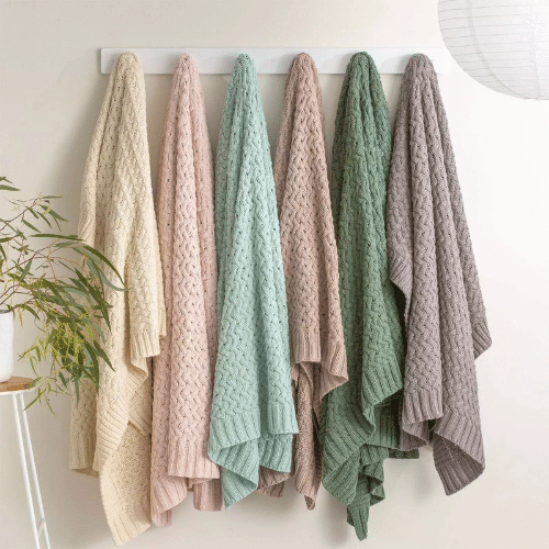 Lenni Luxurious 100% Cotton Knitted Throw