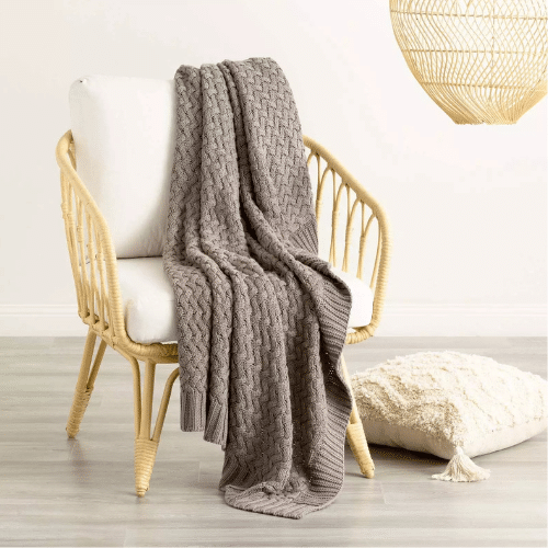 Lenni Luxurious 100% Cotton Knitted Throw